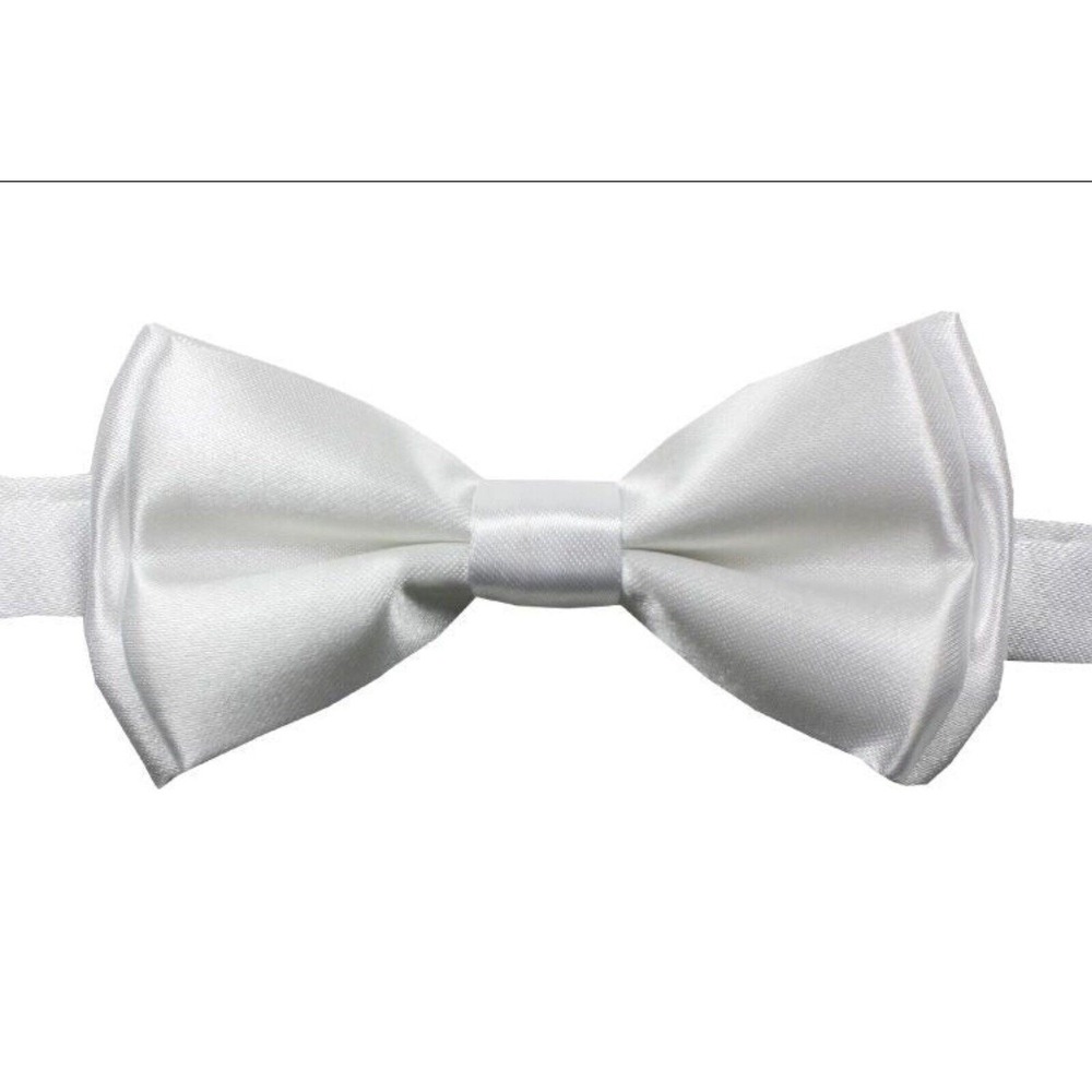 White Children's Size Bow Tie Adjustable neck from 12" to 23"